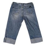 Seven7 Y2K  Lightly Distressed Lightwash Cuffed Capri Style Jeans Size 8 Photo 2