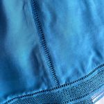 Loft Teal Lace Hem Satin Shorts Photo 3
