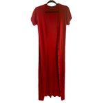 VTG Linda Allard Ellen Tracy Red Ribbed Knit 2PC Maxi Dress & Maxi Cardigan Sz M Size M Photo 1