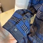 Old Navy Blue & Black Striped Linen Cotton Blend Mandarin Collar Tunic Size M Photo 4