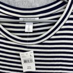 Motherhood  T Shirt Dress Striped Blue White Short Sleeve Midi Size Large Photo 3