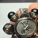 Figures Dancing Retro Signed LR Brooch Pin Two Tone Lady Remington Photo 8