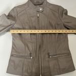 Michael Kors  PEARL GRAY LDS LEATHER JACKET MINT POCKET FULL ZIP SIZE Small Photo 9