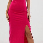 ASOS NWT  Club L London Square Neck High Split Maxi Dress Fuschia Pink Size 2‎ Photo 0