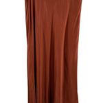 Michael Stars Skirt SZ Medium Leila Bias Cut Midi NWOT Toffee Satin Pull On NEW Photo 14