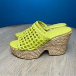 Marc Fisher  Hollis Platform Mule Espadrille Sandal Yellow Chartreuse Women’s 10 Photo 3