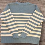 PINK - Victoria's Secret VICTORIA SECRET | PINK Cambridge Knit Henley Beach Sweater Blue/Ivory Striped M Photo 2