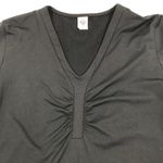 prAna  Breathe V-Neck Athletic Top Women Sz L Black Stretch Yoga Sporty Made USA Photo 3
