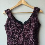 Rene Ruiz Gown Burgundy‎ Off the Shoulder Sequin Cocktail Formal Maxi Dress Sz 4 Pink Photo 9