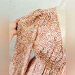 For good women’s mini dress floral print puffy long sleeves size S Photo 1