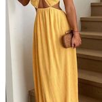 SABO Mable Dress cutouts at waist, Size M/L a high waisted elasticated waist, Yellow Size M Photo 3