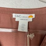 C&C California BNWT!  Women's Rust Tie-Front Button Down Tencel Blouse Size XL Photo 3