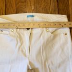 J. McLaughlin  NWOT Women's Stretch Slim Fit White Jeans Gold Button Size 4 Photo 8