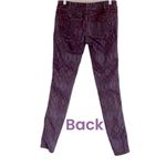 Free People dark purple Aztec diamond pattern, skinny jeans in size 26. EUC Photo 3
