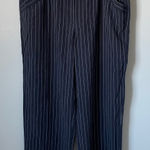 Eileen Fisher  Navy Pinstripe Wide Leg Dress Pants Size Women's Large Photo 0