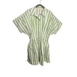 Anthropologie  The Tobie Mini‎ Shirt Dress by Exquise Large Green Stripe Photo 4