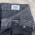 Simple Society  super high rise rhinestone/ distressed faded black denim sz 17/33 Photo 2