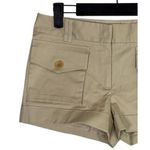 BCBGMAXAZRIA  Low Rise Cargo Cuffed Shorts Faux Pockets Flat Front 2 Tan Khaki Photo 1