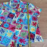 Caribbean Joe Vintage  Floral Button-Up Shirt Groovy Floral Retro Summer Tropical Photo 5