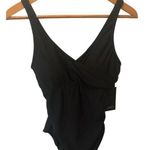 Jones New York Essential Solid Drape Twist One Piece Swimsuit Size M Black Photo 0