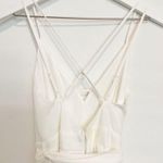 Socialite NWT Split Leg Strappy V-Neck High Slit Boho Jumpsuit Ivory New Size XS Photo 9