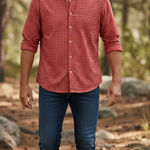 Brooks Brothers  Coral Poplin Gingham Button Down Men’s Shirt, 16.5-34/35 Photo 0