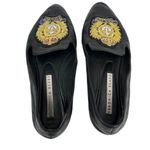 Veronica Beard  Black Flats 36.5 Royal Navy Gold Patch Photo 4