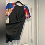 Black Colorblock Short Sleeve Crew Neck Swim Dress Size 1XL Modest Bralette Photo 3