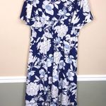 Bloomchic NWT  Women’s Floral Print Faux Wrap Flutter Sleeve Leg Slit Maxi Dress Photo 6
