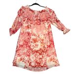 House of Harlow 1960 Off Shoulder Floral Ruffle Dress S | Boho Patchwork Style Red Photo 1