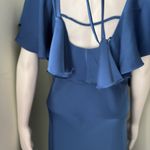 Anthropologie  Sachin & Babi Ruffled Maxi Dress V-Neck Flutter Sleeves Blue 8 Photo 10