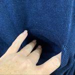 Splendid  Knit Seamed Front Pocket Split Side Scoop Neck Navy Blue Sweater Photo 2