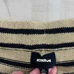 MONROW knit striped high rise soft stretchy shorts lounge travel revolve XL Tan Photo 5