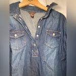 Bit & Bridle Jean Dress Tunic Long Roll Tab Sleeve Belt Loops Women’s Small Blue Photo 1