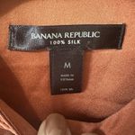Banana Republic  Shirt Dress Size Medium Rust Burnt Orange 100% Silk Button Front Photo 4