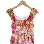LC Lauren Conrad Print Smocked Ruffle Tank Photo 5