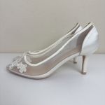 Kate Whitcomb Bridal Sofia Ivory Lace Heels Floral Embroidery Size 7 Wedding Photo 4