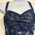 Nip tuck Swim Multifit Cup Navy Garden Line Foil Halter Swimsuit Size 6 Photo 4