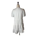 ZARA  Dress‎ Women Small White Linen Blend Short Puff Sleeve Babydoll Preppy Photo 2