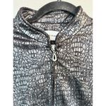 Alfred Dunner Women's Jacket sz 8 Gunmetal Gray Metallic Lizard Print Lined Zip Photo 2