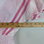 Sandra Darren Sandra Darren Midi Dress Womens 6 Pink White Striped V-Neck Cap Sleeve Summer Photo 6