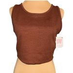 Roxy Good Keepsake Brown Cropped Tank Top Sleeveless Fitted New with Tags Photo 1