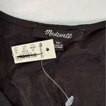 Madewell  Brushed Ruched-Front Top Black Size 00 Retro Casual Long Sleeve V Neck Photo 2