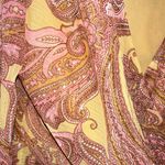 Sage The Label  TAN PINK PAISLEY FLORAL TIE CLOSE POOF SLEEVE SMALL Photo 3