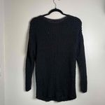 ZARA Womens Black Open Knit Long Sleeve Scoop Neck Sweater Size Small Photo 5