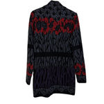 Icelandic Designs Cardigan Sweater Womens Small Wool Floral Gray Full Zip Knit * Photo 9