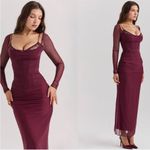 House Of CB  ‘Katarina’ Wine Lace Maxi NWOT size‎ XS Photo 3