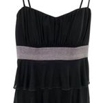Y2K Black Babydoll Slip Dress Tiered Ruffle Black Size L Photo 4