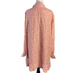 Anthropologie  Maeve Long Sleeve Tie Neck Mini Dress Pink Rose Metallic Large NWT Photo 7