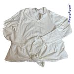 Jun & Ivy Francescas ‎ Ivory V Neck Tie Front Long Sleeve Casual Top Size M Photo 0